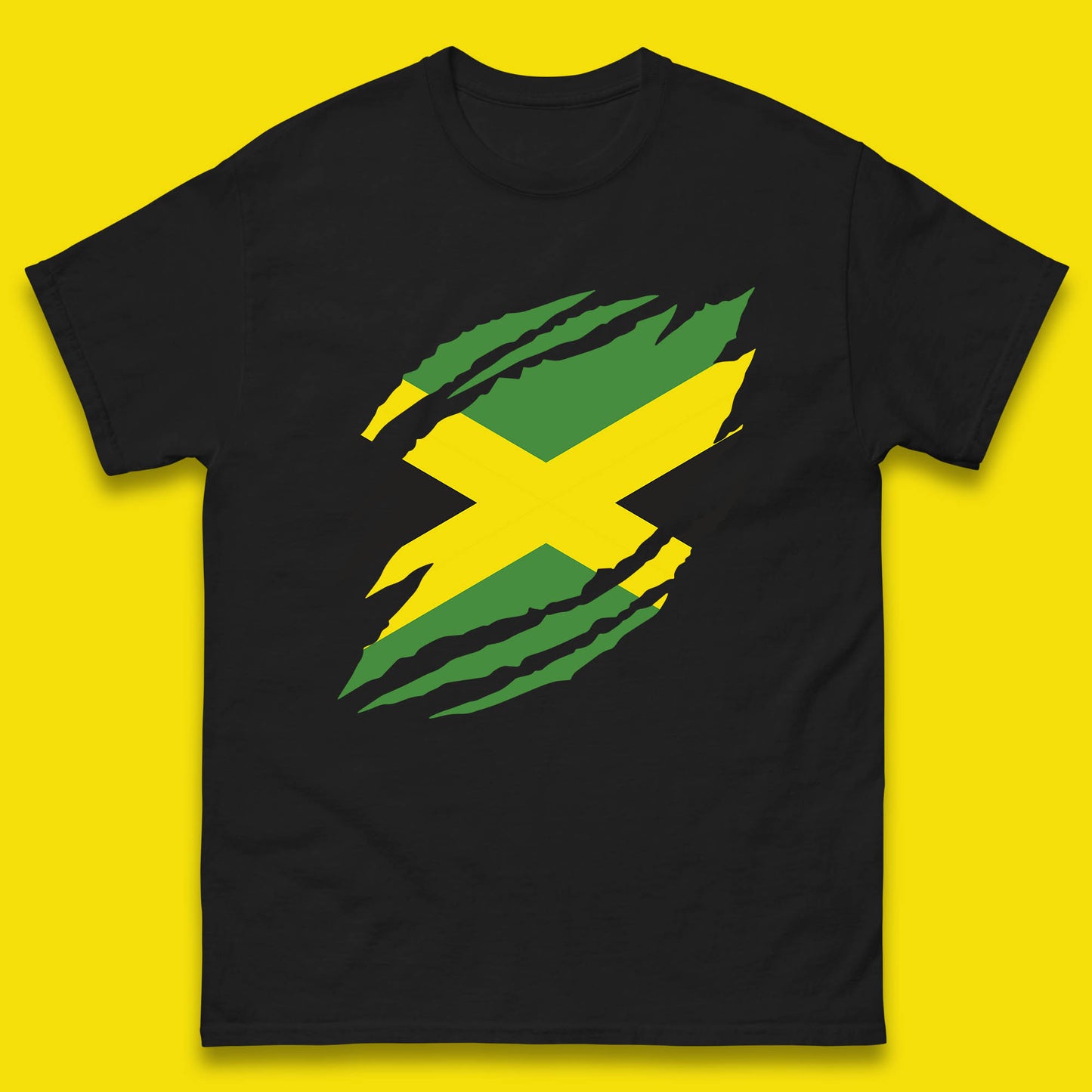 Distressed Jamaica Flag Jamaica Flag Caribbean Islander Sun Marley Kingston Jamaican Pride Patriotism Mens Tee Top