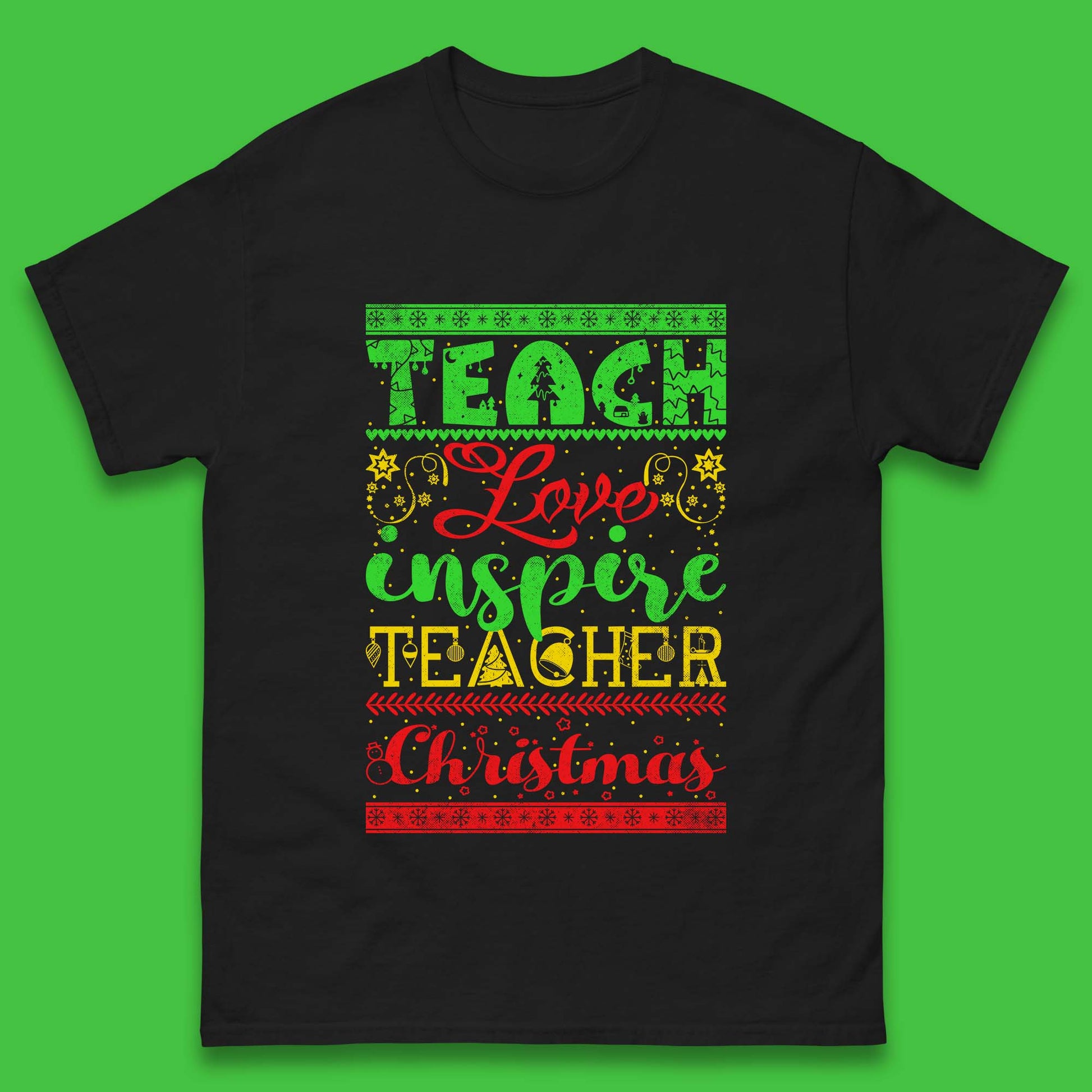 teach love inspire teacher christmas t shirt