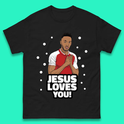 Jesus Loves You Footballer Christmas Mens T-Shirt