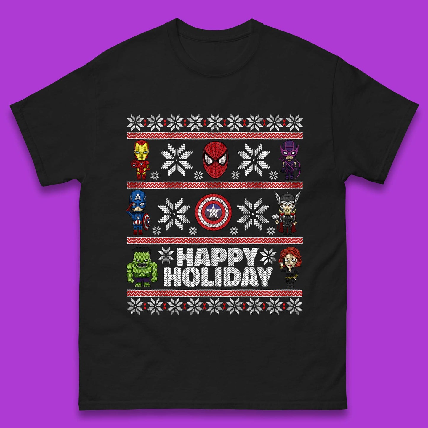 Avengers Superheroes Christmas Mens T-Shirt