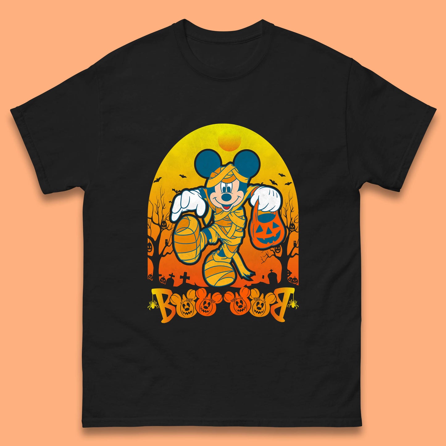 Disney Halloween Boo Mummy Mickey Mouse Horror Scary Disneyland Trip Mens Tee Top