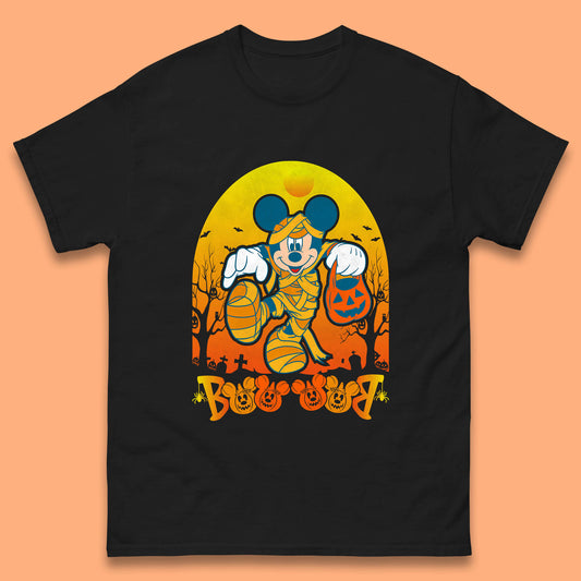 Disney Halloween Boo Mummy Mickey Mouse Horror Scary Disneyland Trip Mens Tee Top