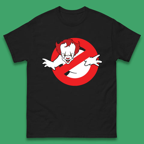 The Real Ghostbusters No Ghost Halloween IT Pennywise Clown Movie Mashup Parody Mens Tee Top