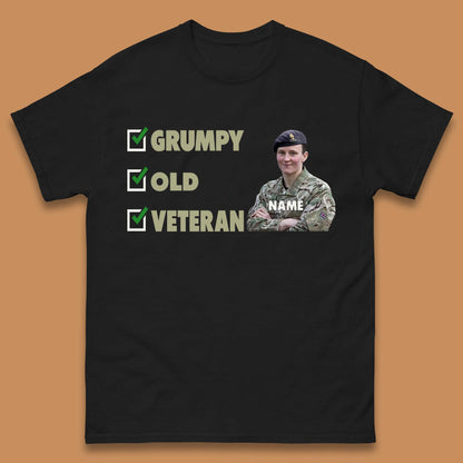 Personalised Grumpy Old Veteran Mens T-Shirt