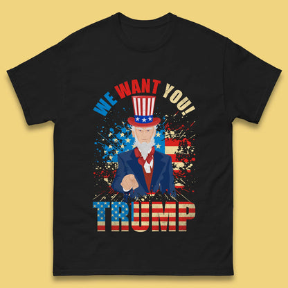 Uncle Sam We Want You Trump Make America Great Again Donald Trump Mens Tee Top