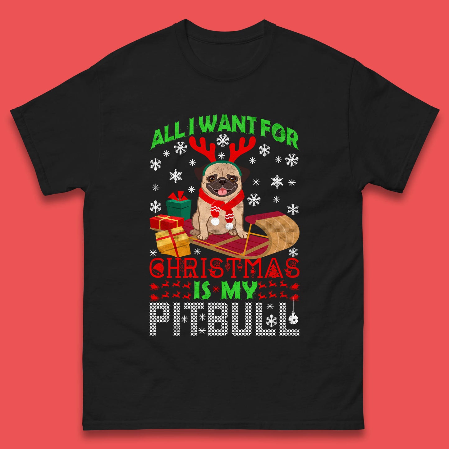 christmas pitbull t shirt