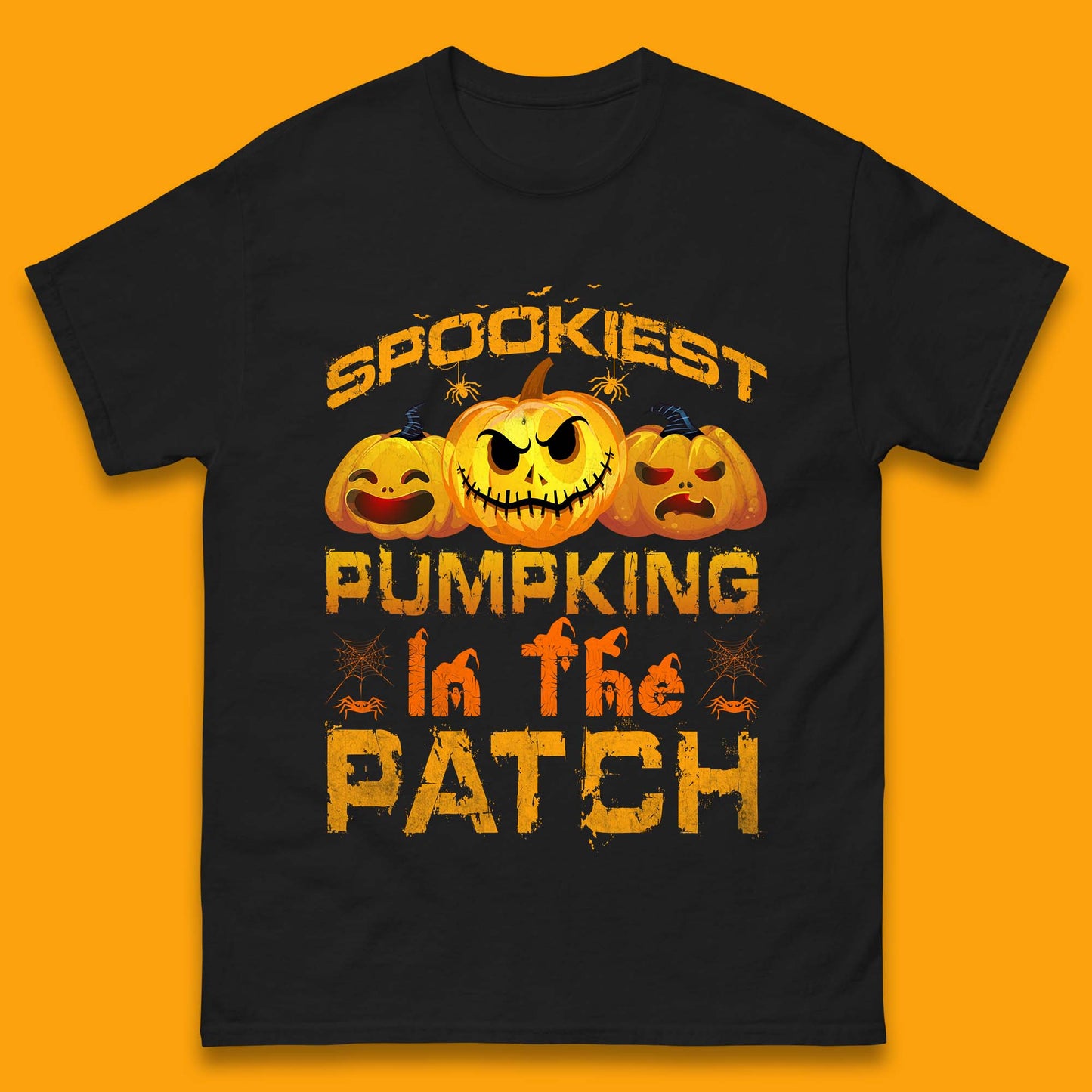 Spookiest Pumpkin In The Patch Spooky Season Happy Halloween Mens Tee Top