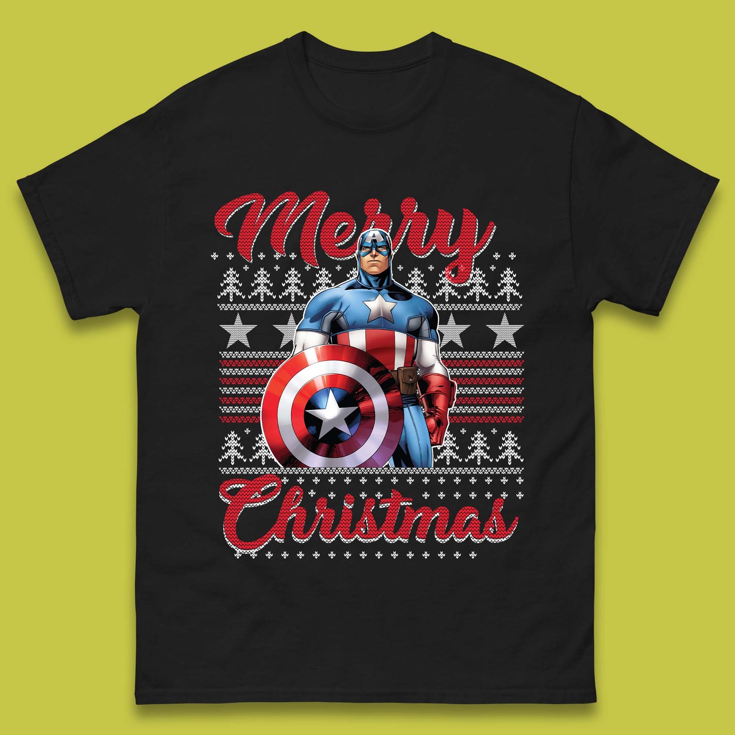 Captain America Christmas Mens T-Shirt