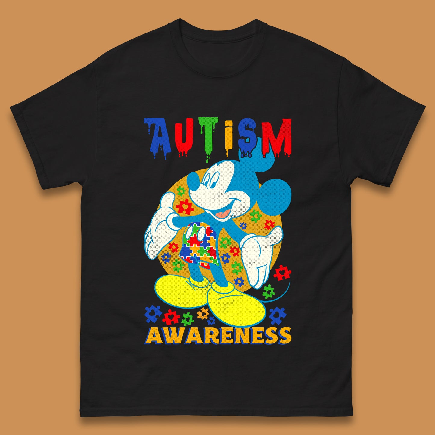 Autism Awareness Mickey Mouse Mens T-Shirt