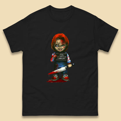 Chucky Mug Shot Chicago Police Dept Ray Charles Lee Chucky Halloween Horror Movie Mens Tee Top