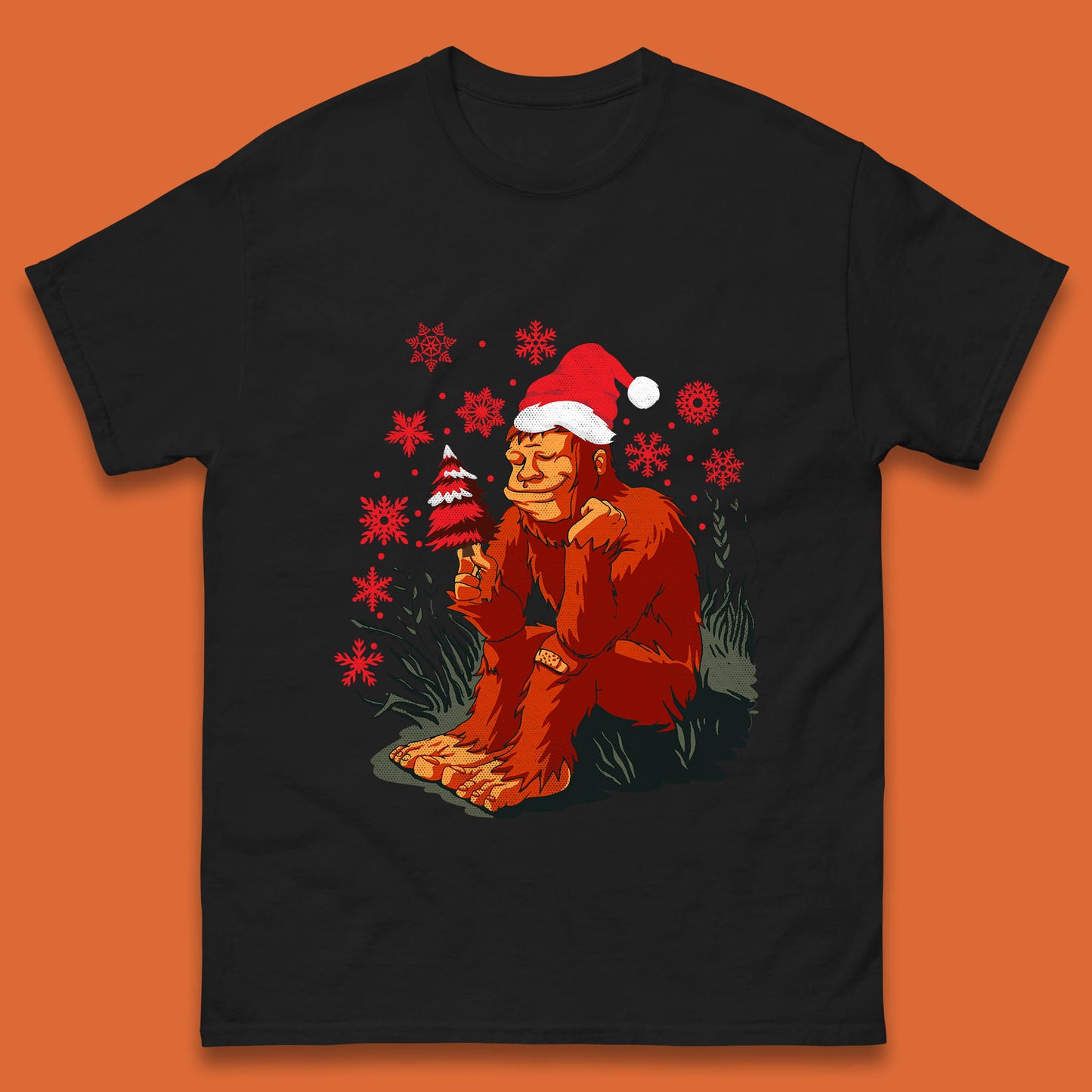 bigfoot christmas tree t shirt