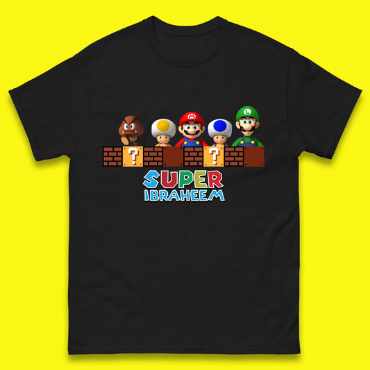 Personalised Super Mario Game Series Your Name Mario Bros Luigi Toad Mega Goomba Mario Mens Tee Top