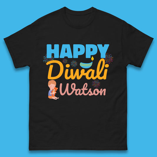 Personalised Happy Diwali Festival Of Lights Your Name Indian Diwali Holiday Celebration Mens Tee Top