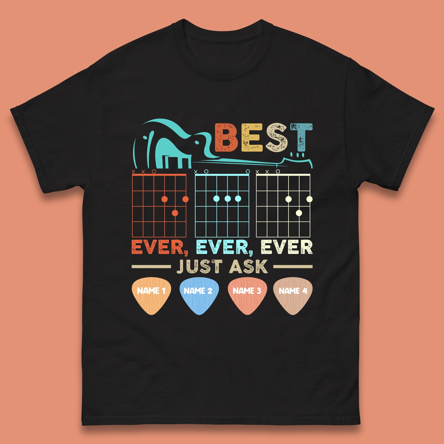 Personalised Best Guitar Dad Mens T-Shirt