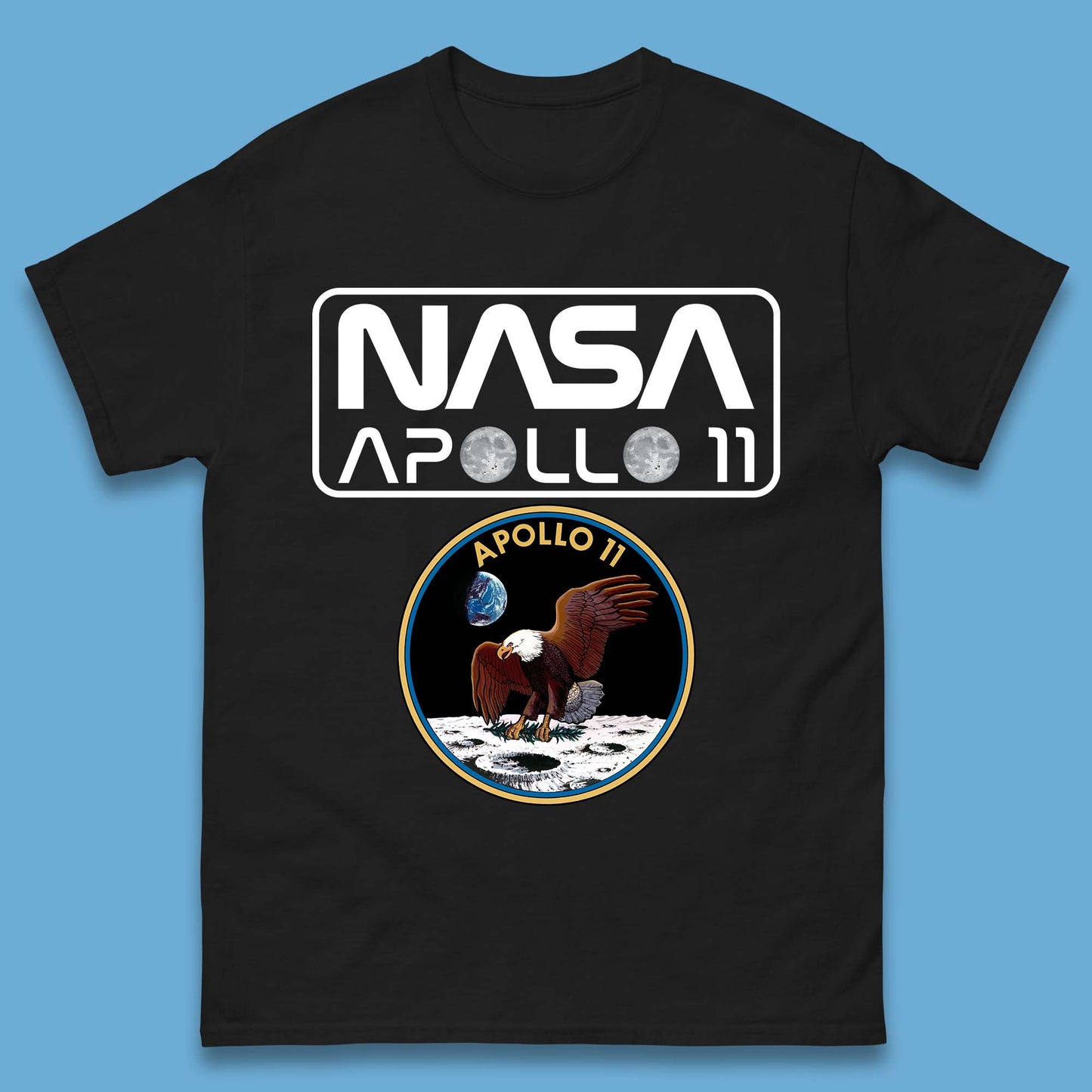 Nasa Apollo 11 First Lunar Landing Moon Rocket Astronomy Mens Tee Top