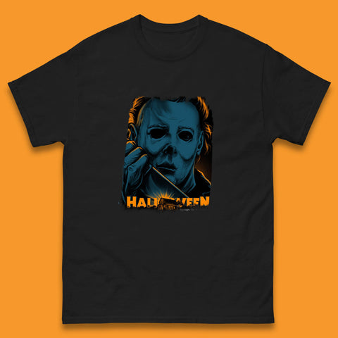 Halloween (1978) Poster Slasher Film Michael Myers Halloween Horror Thriller Movie Character Mens Tee Top