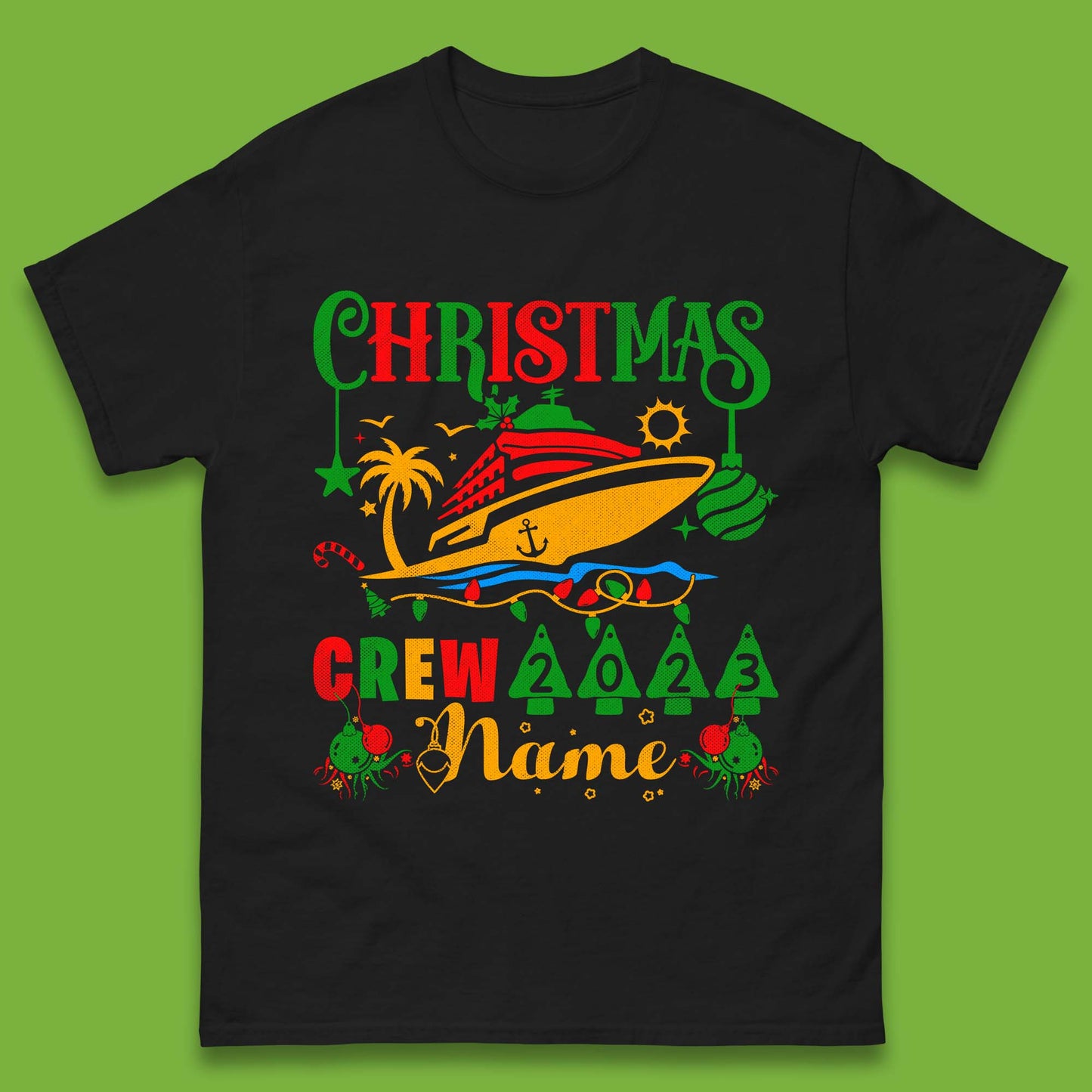 Personalised Cruise Crew Christmas Mens T-Shirt