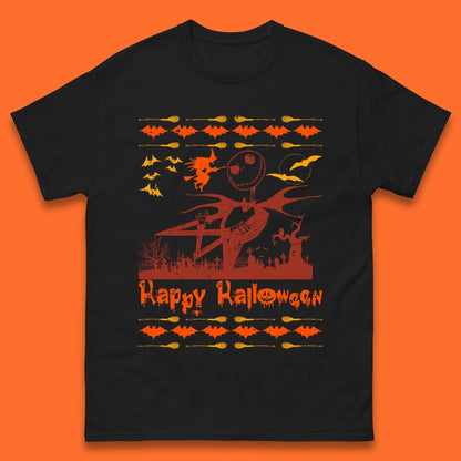 Happy Halloween Jack Skellington Horror Scary Movie Nightmare Before Christmas Mens Tee Top