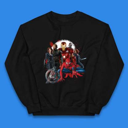 Avengers Age Of Ultron Iron Man Captain America Black Widow Ant Man Spiderman The Avengers Superheroes Marvel Comics Kids Jumper