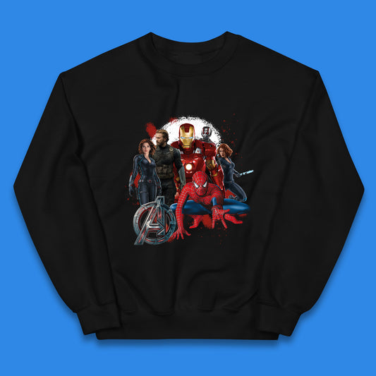 Avengers Age Of Ultron Iron Man Captain America Black Widow Ant Man Spiderman The Avengers Superheroes Marvel Comics Kids Jumper