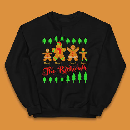 Personalised The Gingerbread Family Christmas Kids Jumper