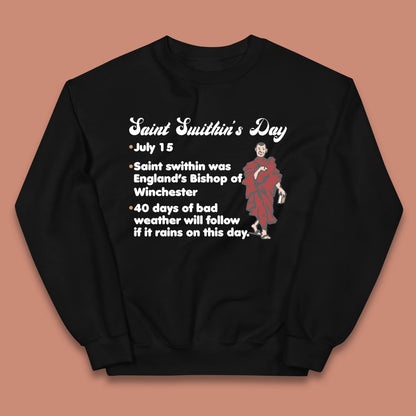 Saint Swithun's Day Swithun Weather Folklore Happy St. Swithin's Day Kids Jumper