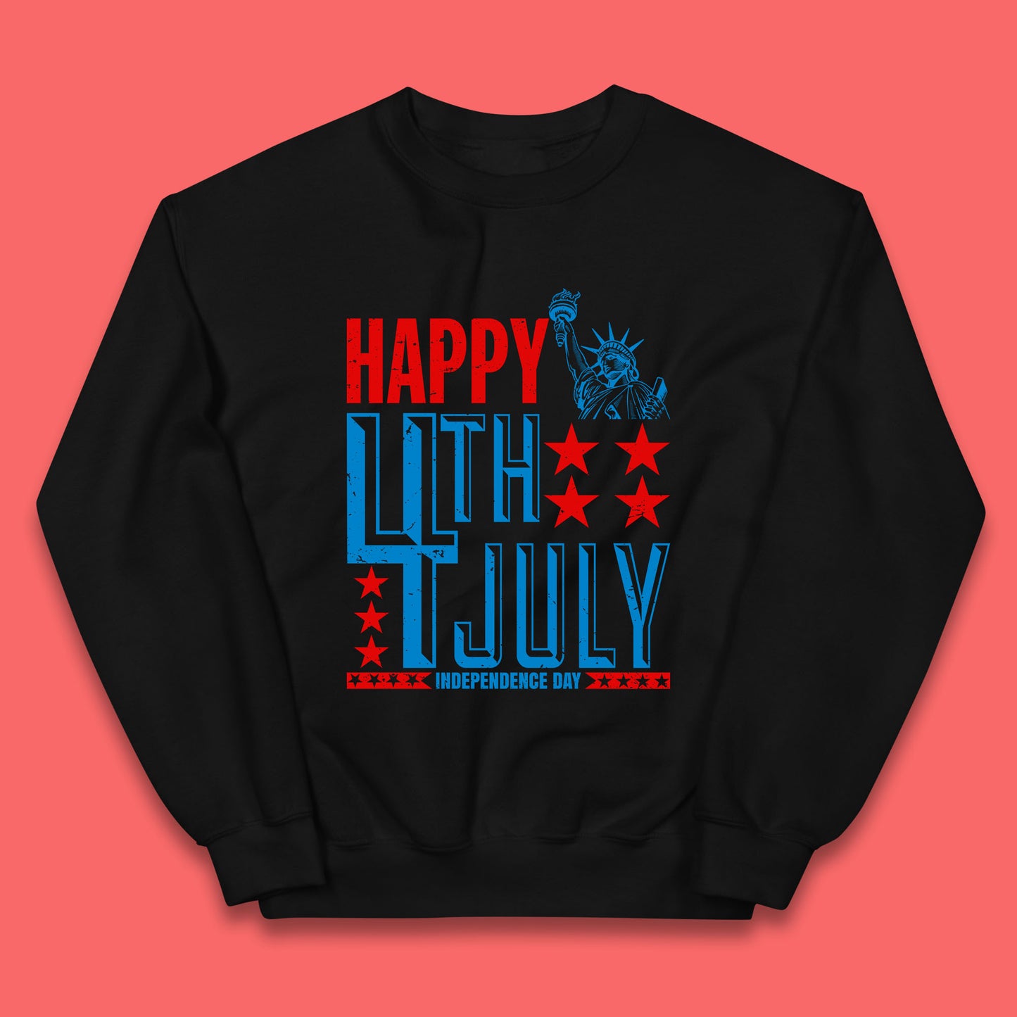 Happy 4th Of July Independence Day Statue Of Liberty Patriotic Celebration Kids Jumper