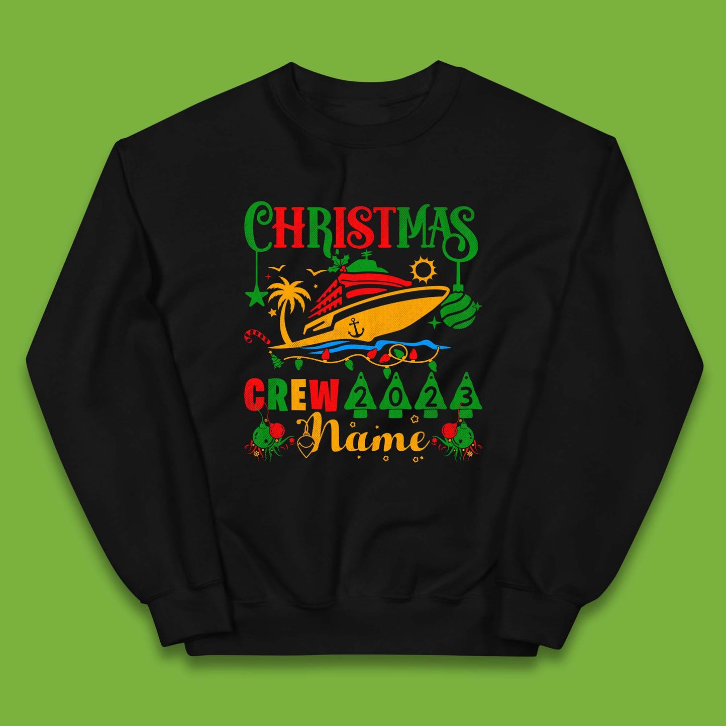 Personalised Cruise Crew Christmas Kids Jumper