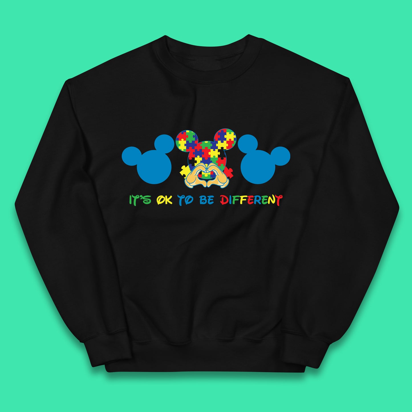 It's Ok To Be Different Autism Awareness Mickey Mouse Autism Support Acceptance Kids Jumper