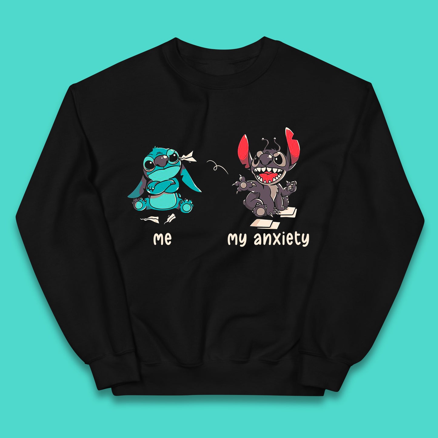 Disney Ohana Funny Me My Anxiety Ohana Lilo & Stitich Disneyland Cartoon Character Walt Disney Kids Jumper