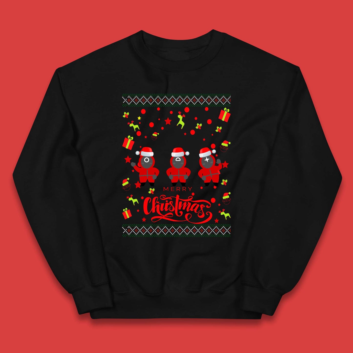 Squid Game Guards Christmas Kids Jumper