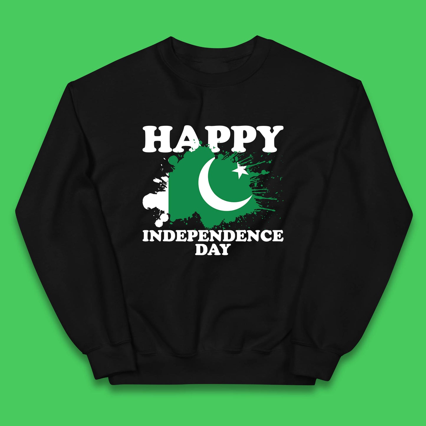 Happy Independence Day Pakistan 14th August Patriotic Pakistani Flag Kids Jumper