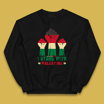 I Stand With Palestine Freedom Protest Fist Support Palestine Save Gaza Kids Jumper