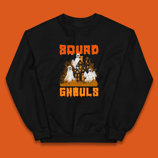 Squad Ghouls Halloween Boo Ghost Horror Scary Haunted House Kids Jumper