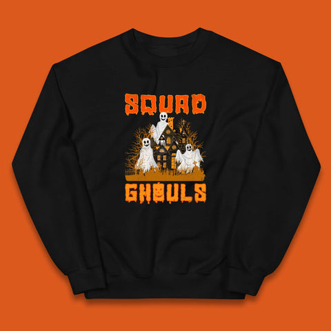 Squad Ghouls Halloween Boo Ghost Horror Scary Haunted House Kids Jumper