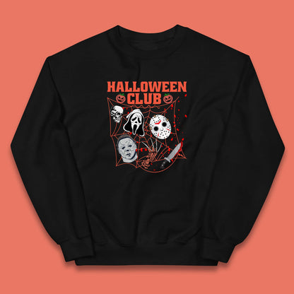 Halloween Club Horror Scary Friends Halloween Horror Movie Characters Kids Jumper