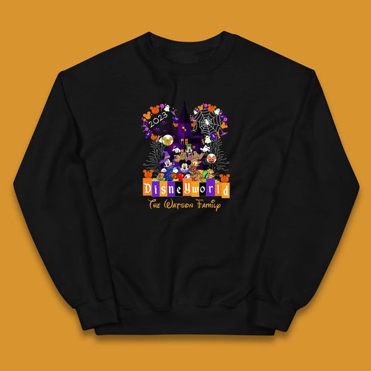 Personalised Disneyworld Halloween Family Disneyland Castle Mickey And Friends Disney Trip Kids Jumper