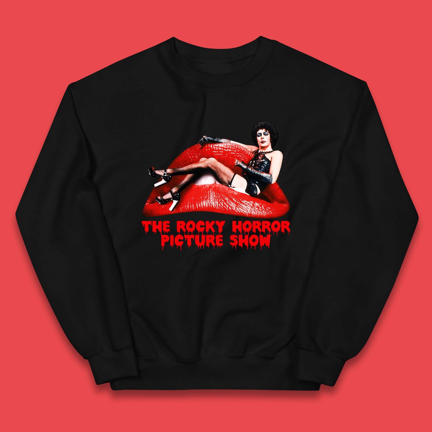 The Rocky Horror Show Halloween Horror Movie Red Lips Kids Jumper