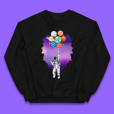 Astronaut Space Planets Balloons Kids Jumper