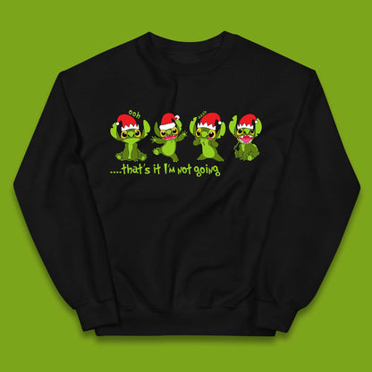 Grinch Stitch Christmas Kids Jumper