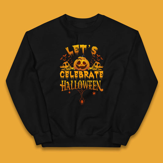 Let's Celebrate Halloween Horror Evil Pumpkin Scary Spooky Kids Jumper