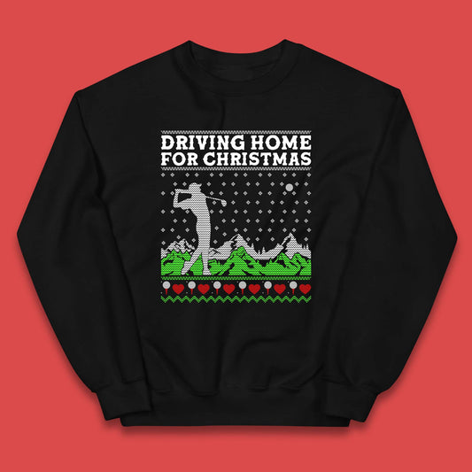 Driving Home For Christmas Golf Kids Jumper