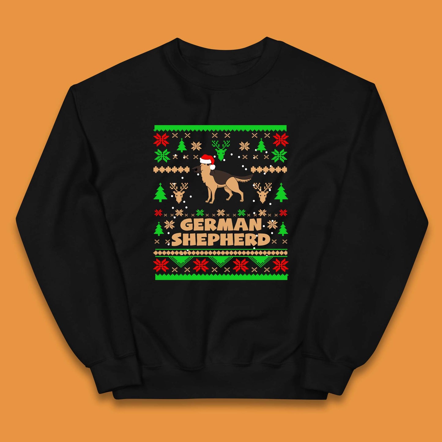 German Shepherd Dog Christmas Kids Jumper