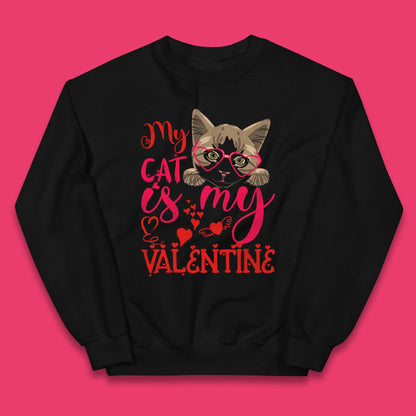 My Cat Is My Valentine Kids Jumper