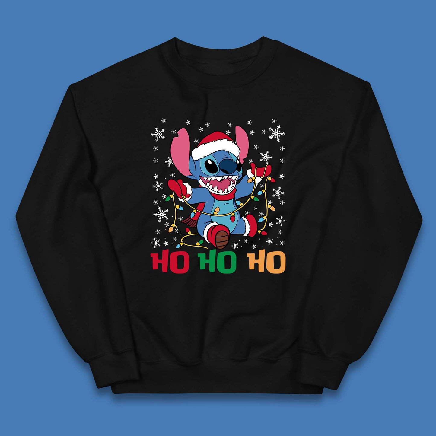 Happy Santa Stitch Christmas Kids Jumper