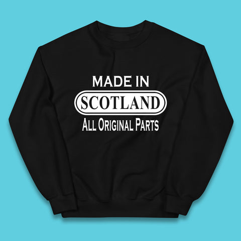 Made In Scotland All Original Parts Vintage Retro Birthday Country In United Kingdom UK Constituent Country Gift Kids Jumper