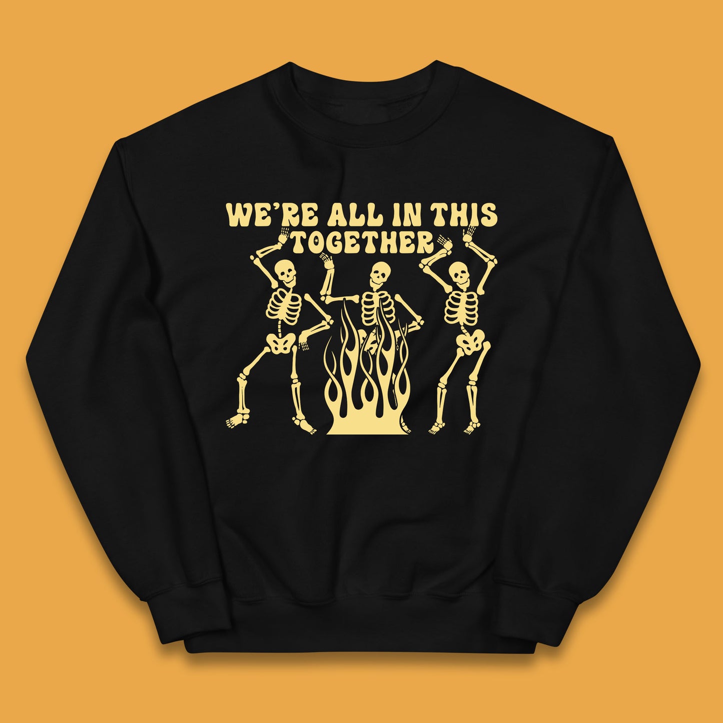 We're All In This Together Dancing Skeletons Halloween Day Spooky Season Kids Jumper