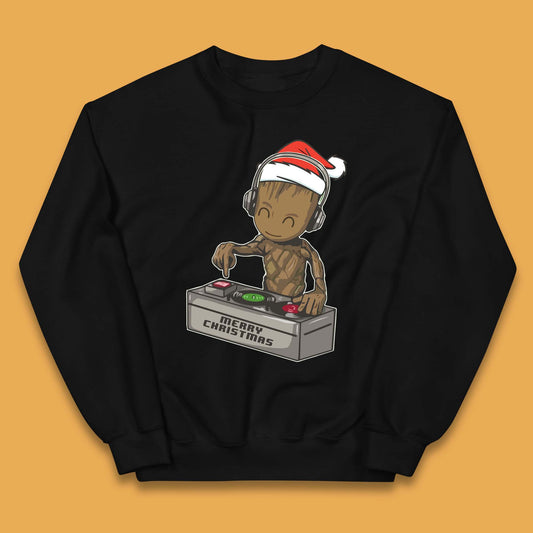 Baby Groot DJ Christmas Kids Jumper