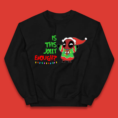 Jolly Enough Deadpool Christmas Kids Jumper