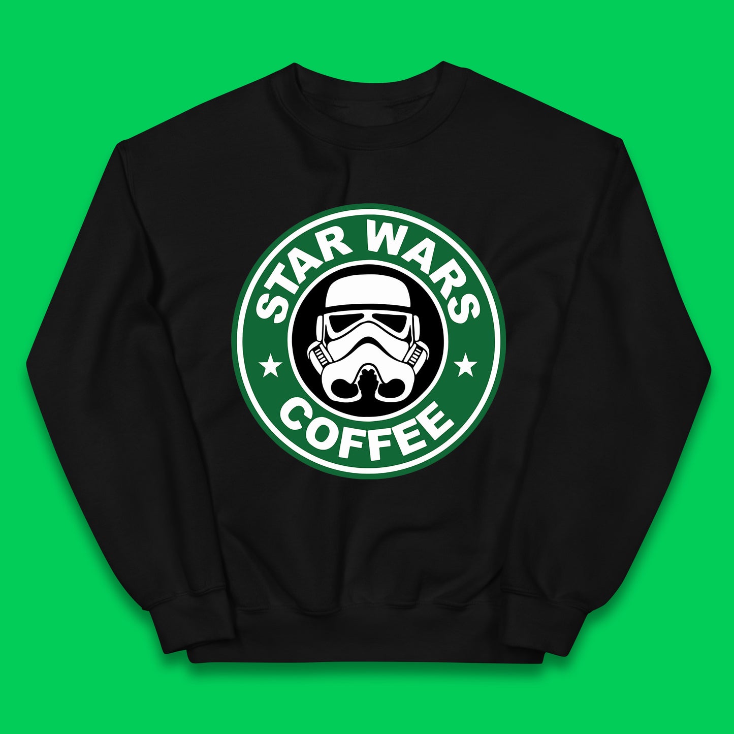 Star Wars Coffee Stormtrooper Sci-fi Action Adventure Movie Character Starbucks Coffee Spoof Star Wars 46th Anniversary Kids Jumper